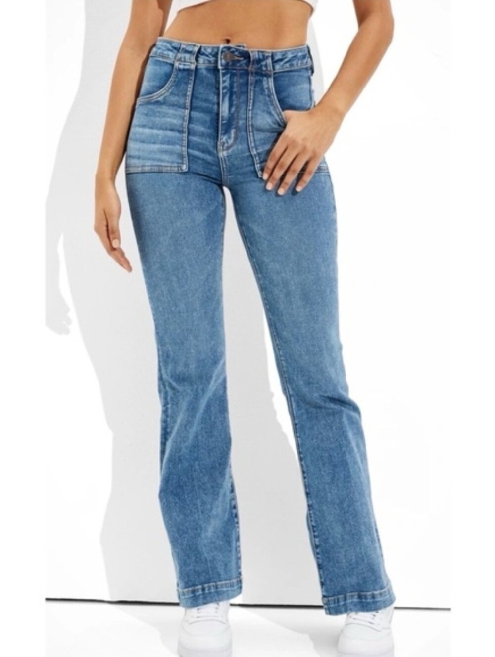 AE American Eagle SUPER HI-RISE FLARE NE(X)T LEVEL STRETCH - SIZE 10 Reg